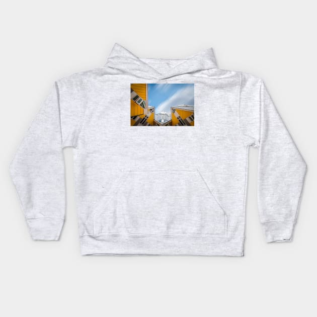 Cube houses in Rotterdam Kids Hoodie by JJFarquitectos